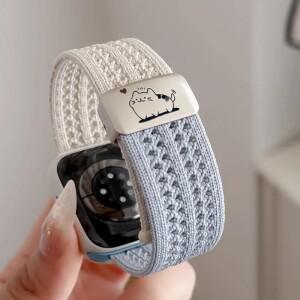 애플워치 밴드 45mm 41/38mm 버클 브레이슬릿 iWatch 시리즈 se 9 8 7 6 5 울트라 2 마그네틱 브레이드 스