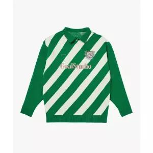 골스튜디오 EMBLEM COLOR BLOCK COLLAR SWEATER-GREEN 1699425