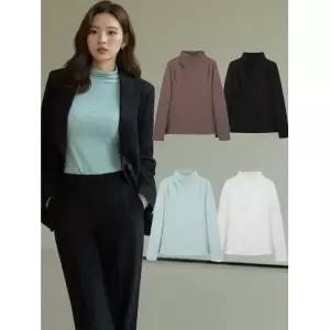 홈쇼핑HIT 후스타일 런칭가 89900원 실크블렌디드 하프넥 드레이핑 티블라우스 4종1196831