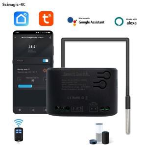 Tuya WiFi 스마트 온도 센서 모니터 스위치 7-32V 85-250V 조절기 수동 건식 접촉 릴레이 Alexa와 함께 작