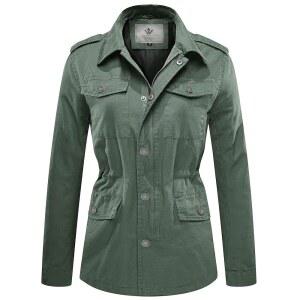 웬벤 여성용 경량 캔버스 면 군용 재킷 유틸리티 라펠 아노락