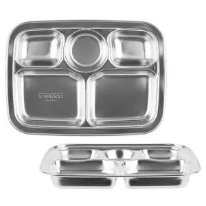 개인 어린이식판 쟁반 간식쟁반 가정용 스텐식판 개인식판 성인 5구