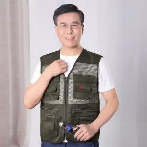 남성 메쉬 아웃도어 조끼 다용도 멀티포켓 낚시 등산 캠핑