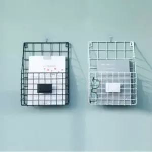 [생활] 벽걸이 철제 바스켓 수납장 정리선반 거실선반