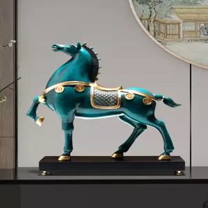 말 장식품 조각상 공예품 개업 청록색 백마 회사