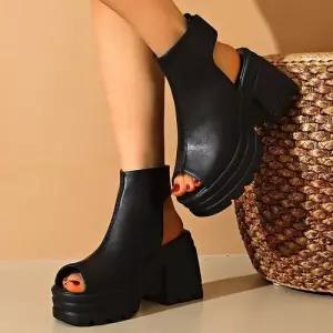 여친 여름 샌들 굽 통 가보시 오픈토 로마 슈즈 패피5