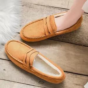 여성로퍼 여성모카신 스웨이드 털신 여성 털안감 가벼운 모카신
