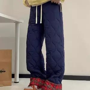 여자 겨울 보온 체크 팬츠 따뜻한 기모 바지