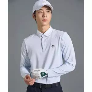 빈폴 BEANPOLE GOLF 남성 투톤 피케 긴소매 칼라티셔츠 스카이 블루 BJ6241B11Q 290221