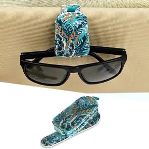 자동차용 LTOHOE 1팩 선글라스 홀더 마그네틱 가죽 및 티켓 카드 클립 다양한 사이즈의 안경을 위한 범용