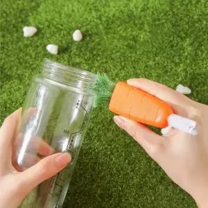 뚜껑 휴대용 실리콘젖병솔 젖병솔 컵 솔 틈새 세척 젖병 실리콘솔 텀블러