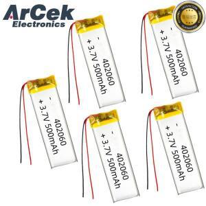 5PCS 3.7V 500mAh 402060 Lipo 폴리머 리튬 충전식 배터리 MP3 GPS 블루투스 레코더 헤드셋 스마트 시계 마