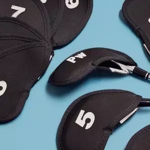 10개 커버 블랙 풀세트 골프채 아이언커버 헤드