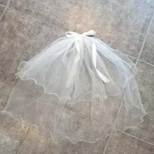 여성 면사포 베일 더블 셀프웨딩 웨딩 소품 리본