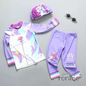[베스트TOP100] 유니콘 퍼플 아동 래쉬가드 세트