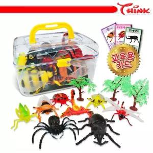 [제이커머스]곤충친구들 곤충모형 8마리 나무 보관함 교육용카드 동물장난감 공룡장난감 학습장난감
