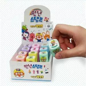 [제이커머스]뽀로로 만년 스템프 세트(12입) 도장놀이 참 잘했어요 칭찬 숙제 유치원 어린이 도장