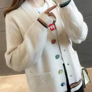 긴팔 데일리가디건 간절기가디건 단추 브이넥 포인트 루즈핏