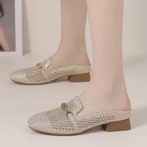 망사 카멜 슬립온 패션 샌들 여자신발 반 슬리퍼 미들힐 웨지힐 스몰 원템5