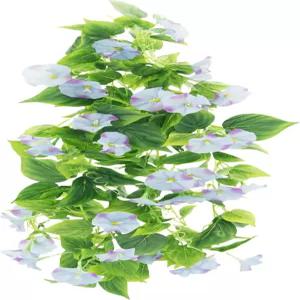 야외용 FERIAL 인조 포도나무 15피트 실크 꽃 화환 블루 나팔 영광 인공 꽃꽂이 식물 벽 울타리 실내