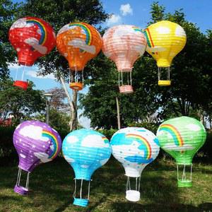 8 PCS 12인치 무지개 열기구 종이 랜턴 중국식 두꺼운 라이스 페이퍼 크리스마스 발렌타인 u2019 데이 결혼 기념 실내 야외 장식