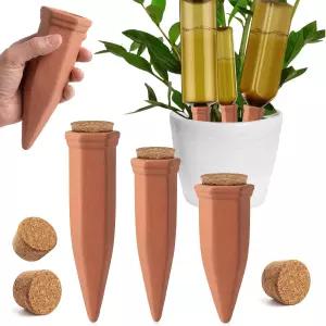 뚜껑이 있는 자동 식물 급수기 휴가 친화적인 페로셰프 3종 테라코타 급수 스파이크 4.9 5.9 6.7 셀프 화분