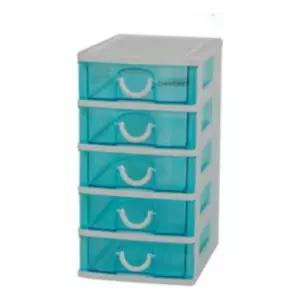 [제이커머스]해피 서랍장5단(블루) 미니서랍장 팬시정리함 미니서랍함 팬시보관함 책상서랍장