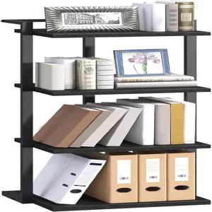 마한크리스 책장 4단 작은 공간을 위한 세로 높이의 좁은 안정적인 베이스와 팁 방지 키트가 있는 오픈