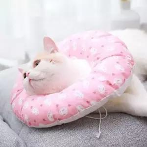 도넛 넥카라 S 핑크래빗) 고양이넥카라 고양이쿠션 고양이목쿠션 고양이목보호
