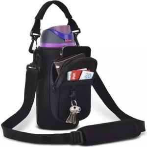 오왈라 프리십 24 32 40온스 네오프렌 컵 캐리어 파우치를 위한 휴대폰 포켓이 있는 물병 홀더 가방 하이킹