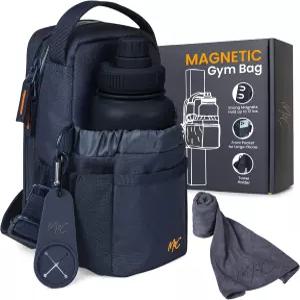 M2C 프리미엄 마그네틱 짐 가방 - 최대 12파운드까지 보관 가능 파우치와 물병 컵 및 지갑 포켓 휴대폰