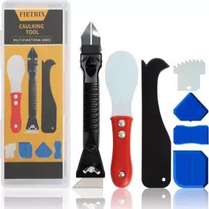 코킹 도구 제거 퍼티 나이프 스크레이퍼 유리 코너 3개 주방 욕실 및 창문용 스테인리스 스틸 헤드가 있는