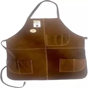 젤루가 20-409 24인치 x 36인치. 고강도 화염 및 내열성 가죽 용접 작업장 에이프런 브라운