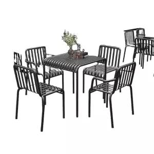 블랙 철제 테이블 의자 펜션 야외용 옥외 카페 세트