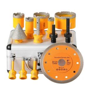 HASFER 13Pcs 다이아몬드 코어 드릴 비트 세트 진공 브레이징 홀 톱 키트 5/8 -11 대리석 세라믹 도자기