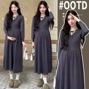 M1 원피스 치마 니트 여성 스웨터 오버사이즈 임부복 임산부 JEN1