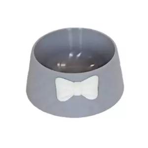 강아지급수기 우쭈쭈 리본 퀼팅 식기 그레이