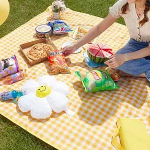 방수 캠핑 피크닉매트 체크 휴대용 감성 돗자리