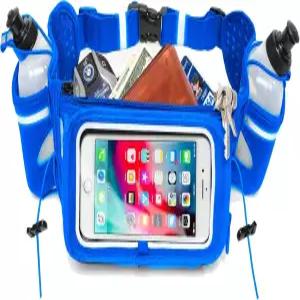 런테이스트의 No.1 수분 벨트 - 프리미엄 러닝 연료 BPA 프리 10온스 물병 2개 틸트업 포켓 터치스크린