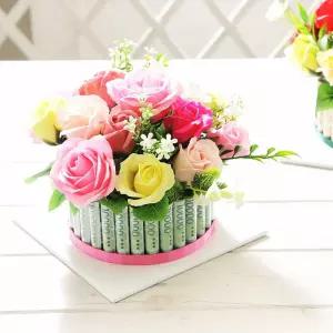 [제이커머스]로즈플라워케익 용돈박스(30) 핑크 어버이날 돈케이크 플라워용돈박스 돈나오는용돈박스 반전