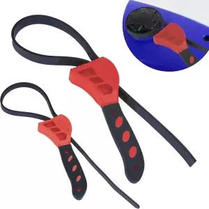 2 PCS 스트랩 렌치 배관 고무 24인치 및 19.7인치 오일 필터 정수 조절 가능한 병따개 싱크대