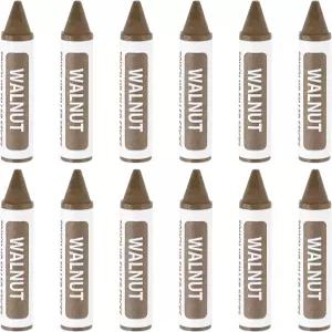 uxcell 가구 수리 목재 마커 12개의 호두나무 터치업 필러 스틱 스크래치용 우드 왁스 펜 크레용 바닥