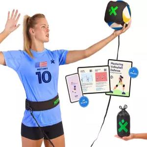 MOTOMYTM 배구 훈련 장비 지원 VolleyPal - 서브 스파이크 세트 앤 패스를 위한 솔로 리바운더 트레이너;