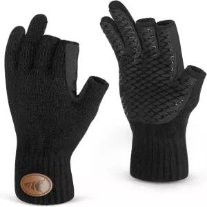 캐스트킹 괴롭힘 울리 3컷 손가락 없는 울 낚시 장갑 추운 날씨 따뜻한 겨울용 얼음