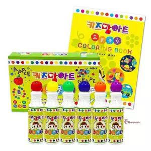 물감미술놀이 컬러링북세트 레인보우 도트 6색 유아 아이러브 신생아 베이비 아기tuv320