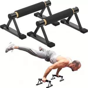 우드 패럴릿 푸시 업 바 미끄럼 방지 그립이 있는 견고한 나무 핸드스탠드 튼튼한 금속 브래킷으로