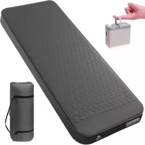 전기 펌프가 장착된 TPYOCQU 셀프 팽창 수면 패드 4인치 초두께 메모리 폼 캠핑 매트리스 초경량 자동차