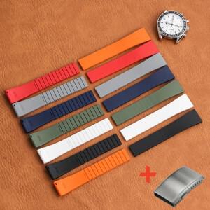 불소 고무 시계 밴드 CTS FKM 스트랩 18 19 20 21 22mm 크기로 잘라 남성 여성을 고속 릴리스 조절 가능한