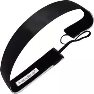 땀에 젖은 밴드 여성 여성용 헤어밴드 - 미끄럼 방지 벨벳 안감 운동 위키드 블랙 1인치