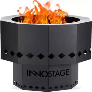 이노 스테이지 특허받은 무연 소방관 13인치 저연 캠핑 스토브 야외 우드 펠릿 버닝 스파크 휴대용 가방